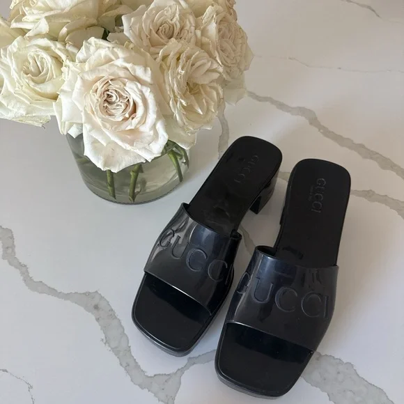 Gucci Glossy Black Women's Mules - Picture 2 of 5